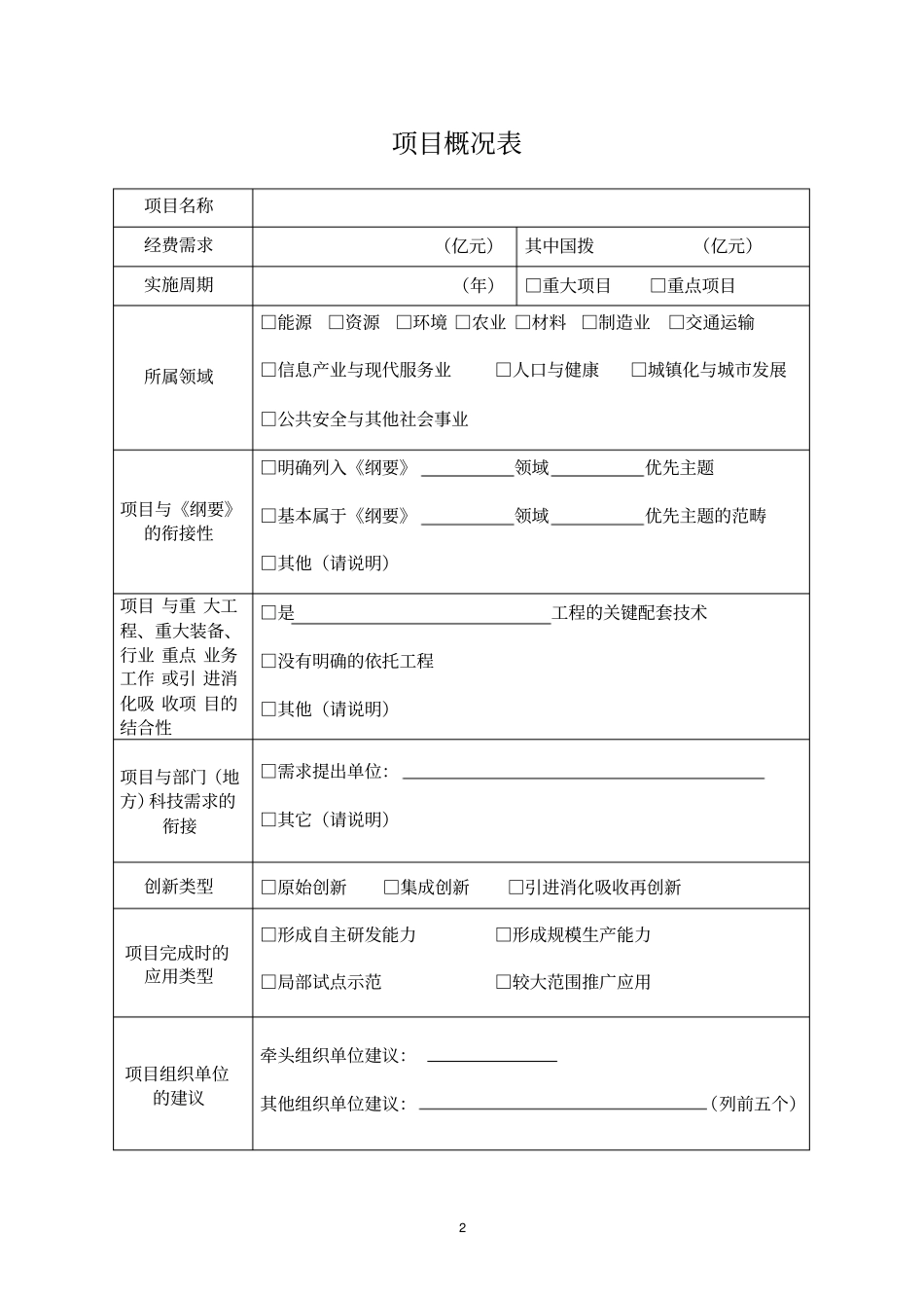 贵州重大科技专项计划项目建议书_第3页