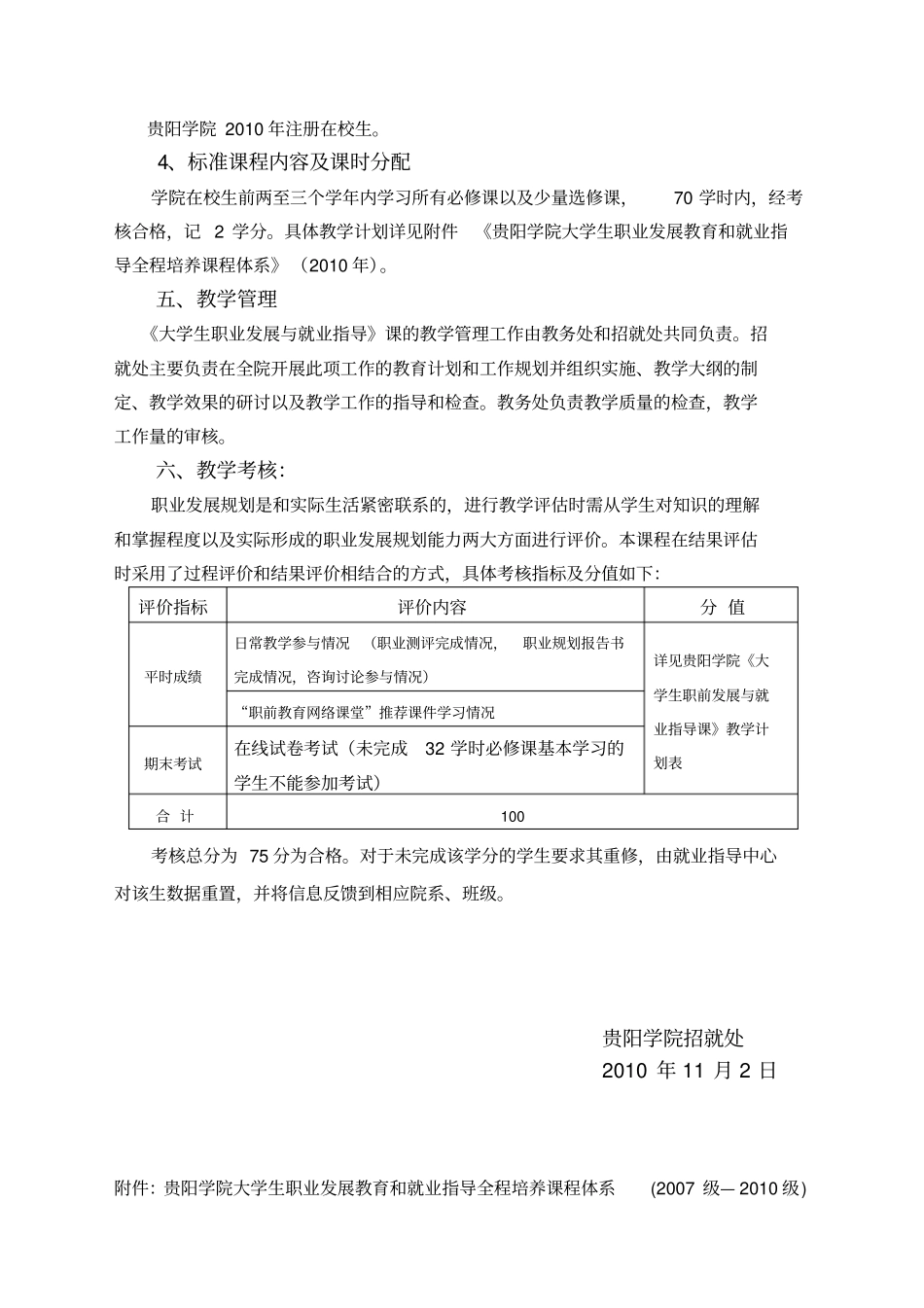 贵阳学院职业生涯规划与发展课实施方案_第2页