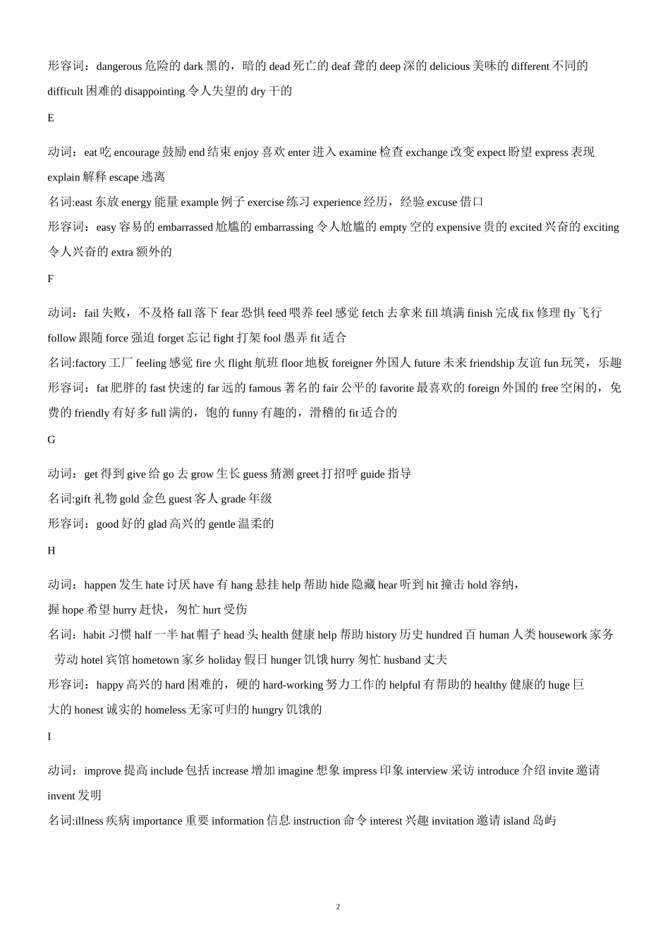 (完整版)中考英语高频词汇汇总_第2页