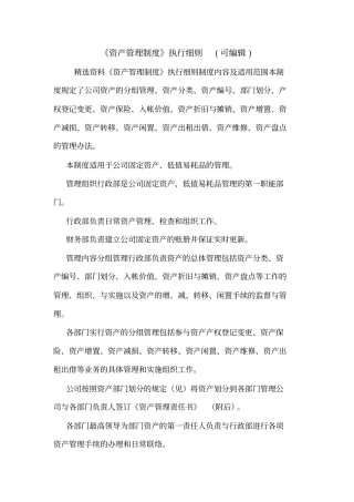 资产管理制度执行细则可编辑_0