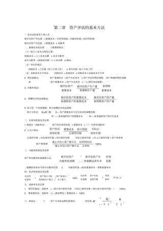 资产评价计算公式总结