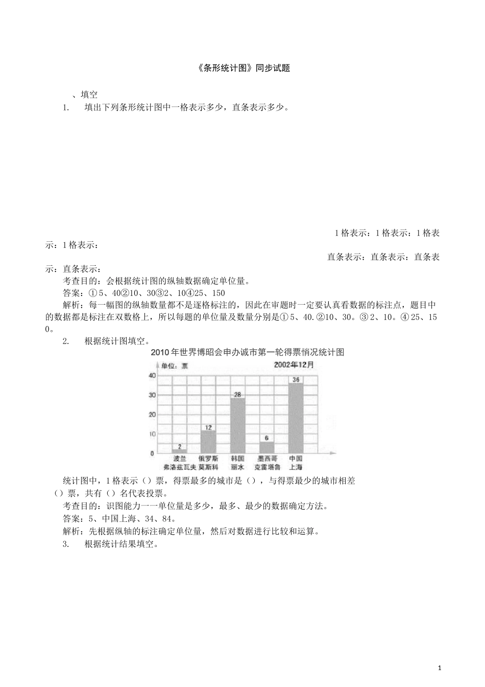 《条形统计图》同步试题_第1页