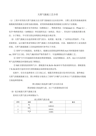 天然气脱硫工艺介绍