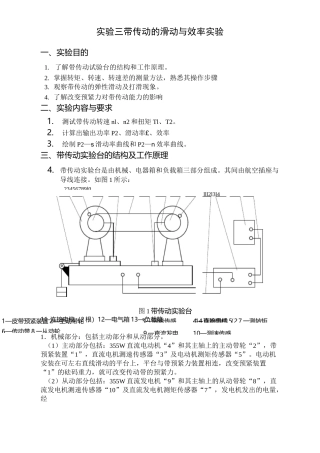 带传动的滑动与效率试验