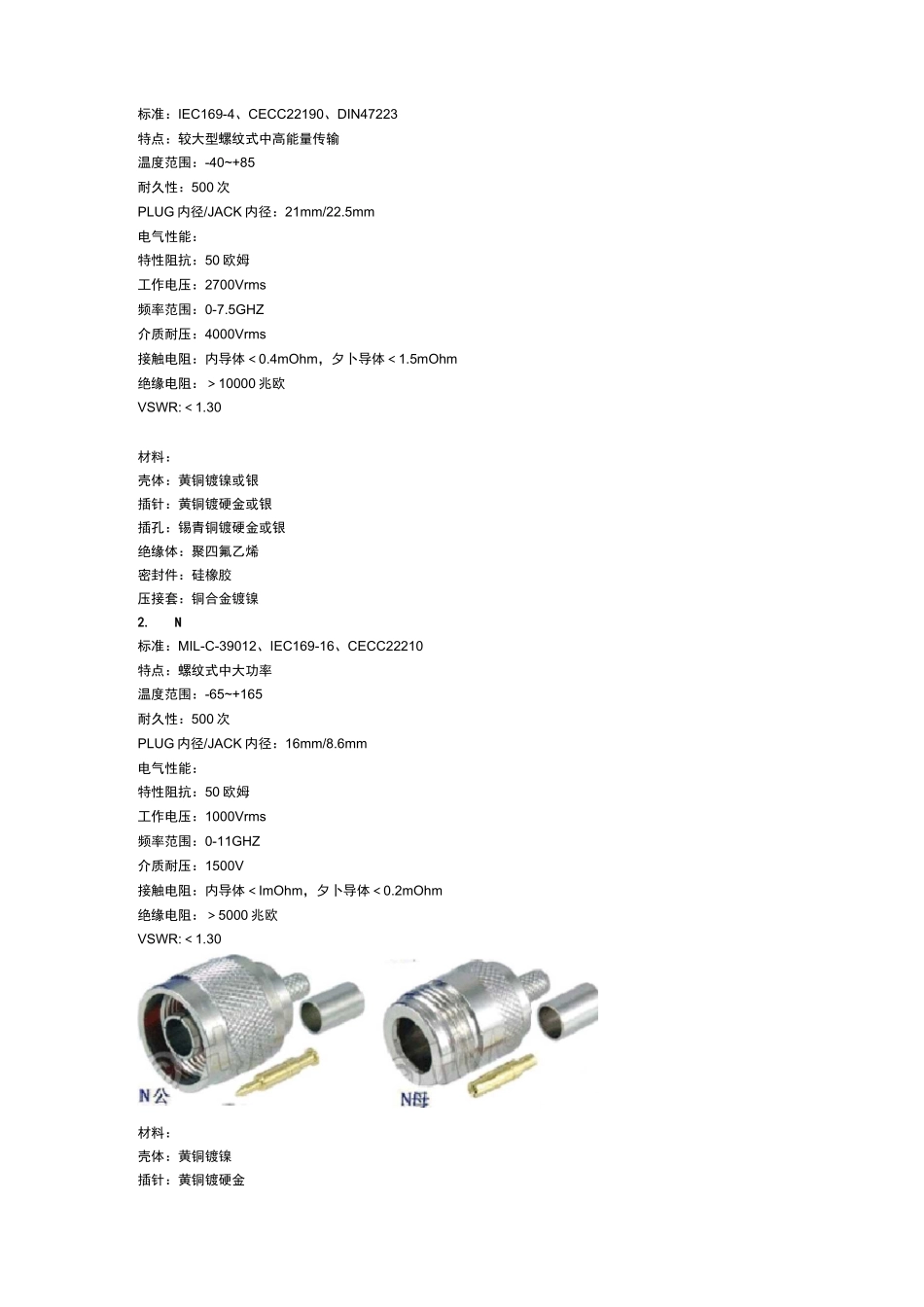 常见射频同轴连接器全套整合_第2页