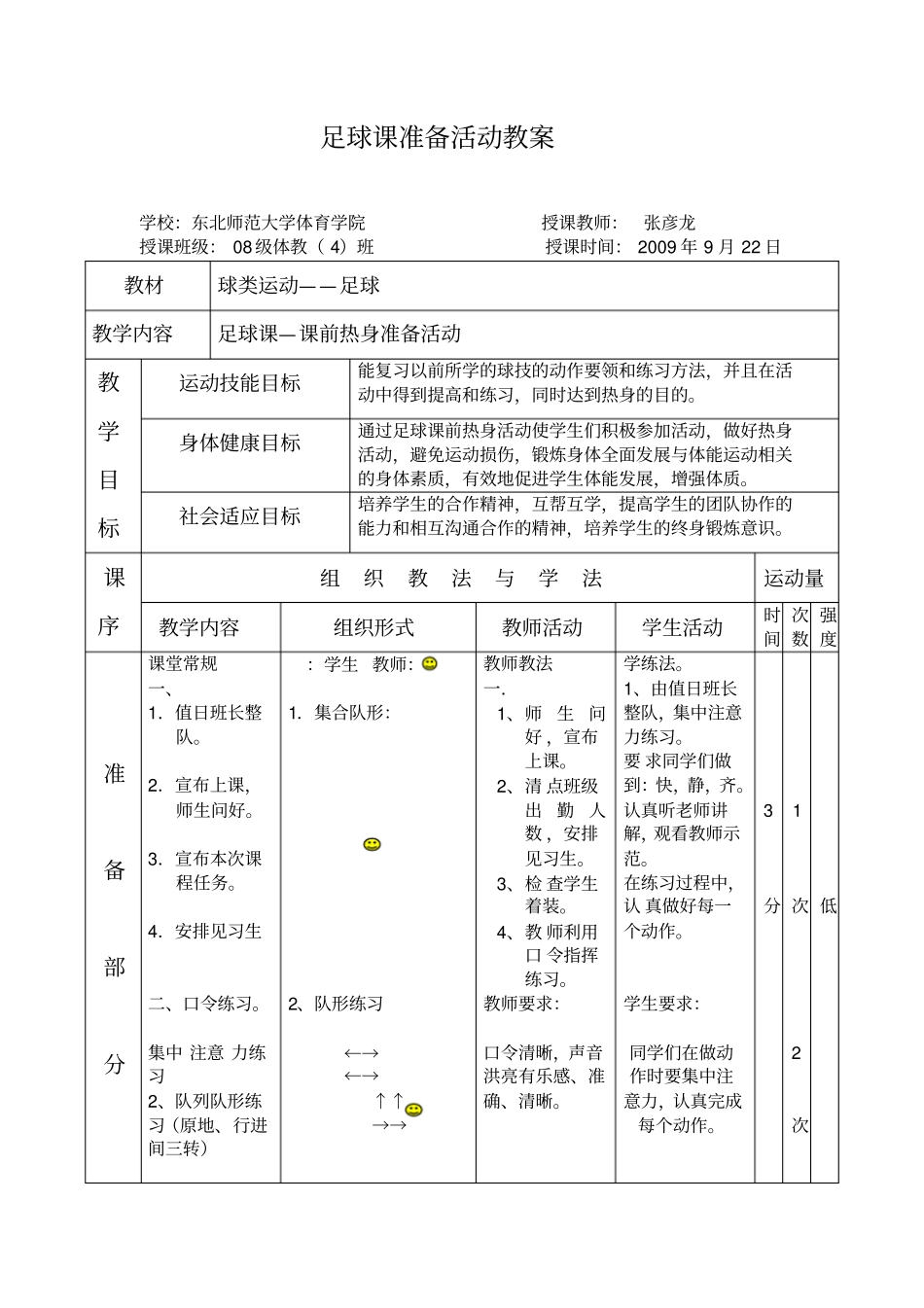足球课—课前热身准备活动_第1页