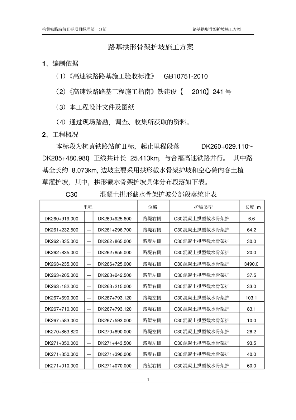 路基拱形骨架护坡施工方案全解_第3页