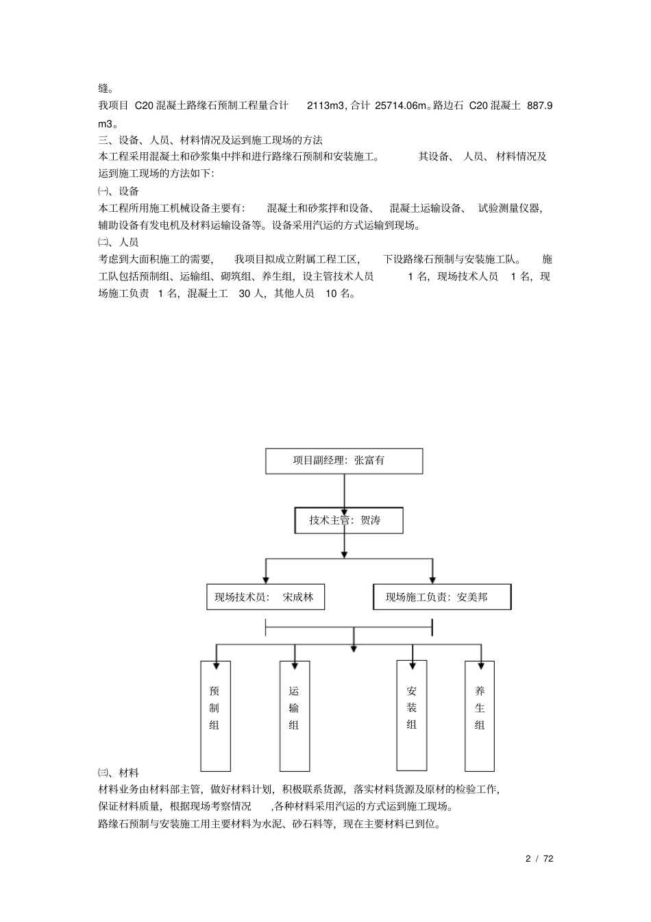 路缘石施工技术方案_第2页