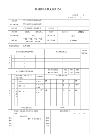 路肩检验批质量检验记