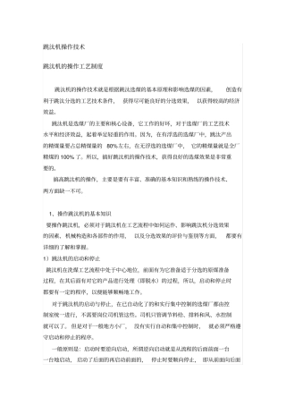 跳汰机操作技术