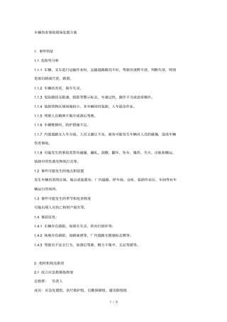 车辆伤害事故现场处置方案