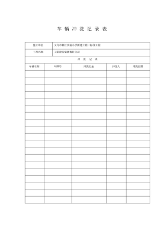 车辆冲洗记录表