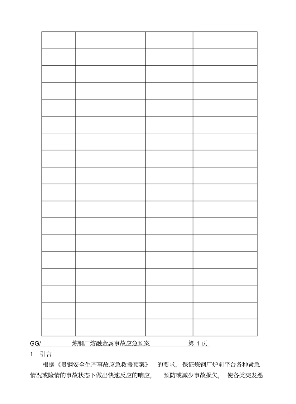 转炉炼钢厂熔融金属事故应急预案_第2页
