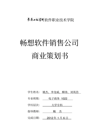 软件代理商业策划书