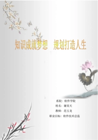 软件工程师职业生涯规划书