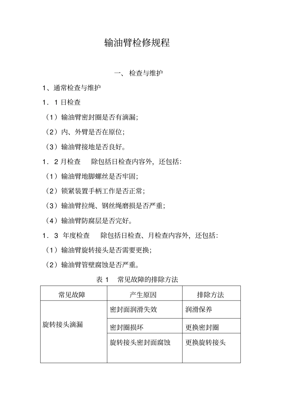 输油臂检修规程_第1页