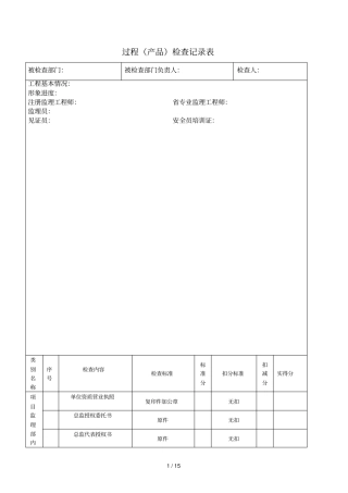 过程检查记录表