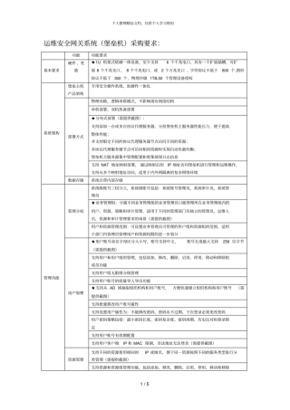 运维安全网关系统堡垒机采购要求