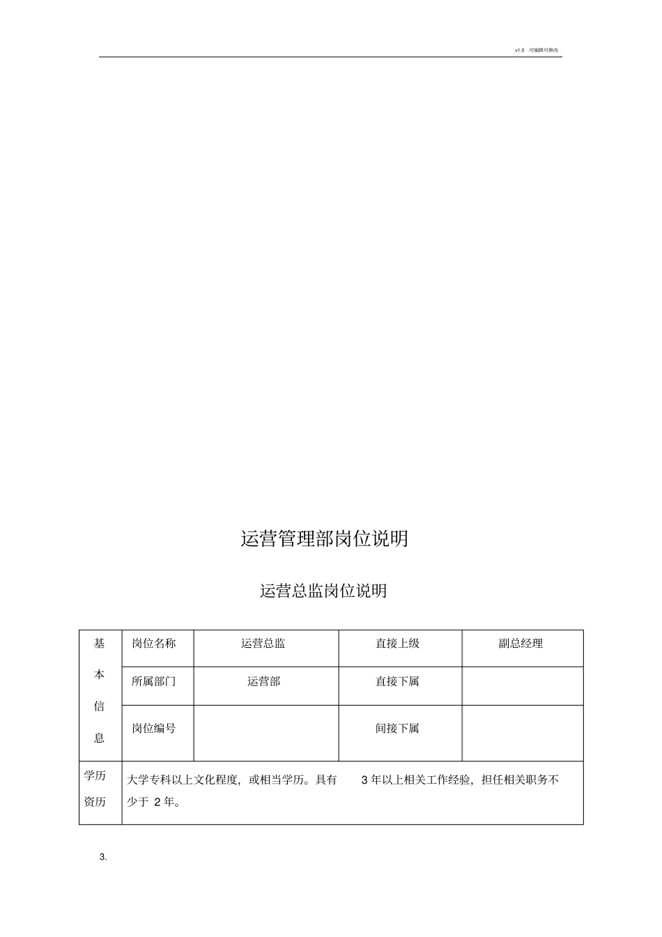 运营部岗位职责_第3页
