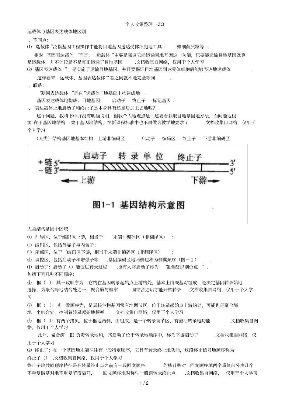 运载体与基因表达载体的区别_第1页