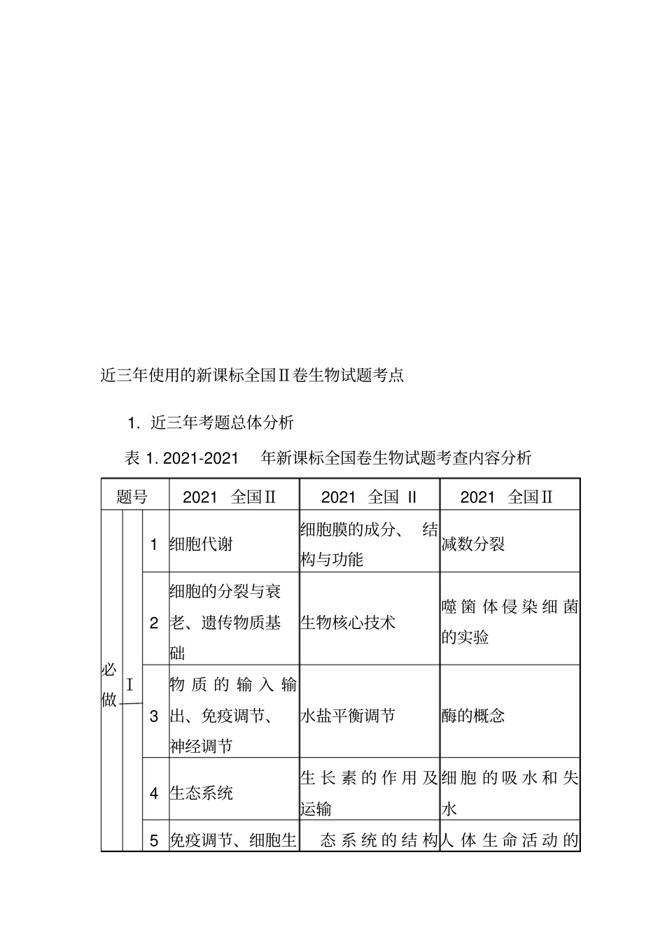 近三年高考生物试题分析及备考策略资料_第2页
