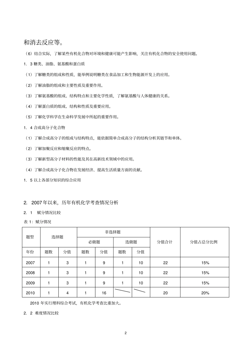 近年广东高考有机化学试题分析及复习建议_第2页