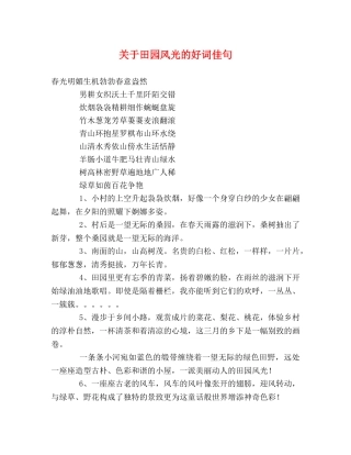关于田园风光的好词佳句 