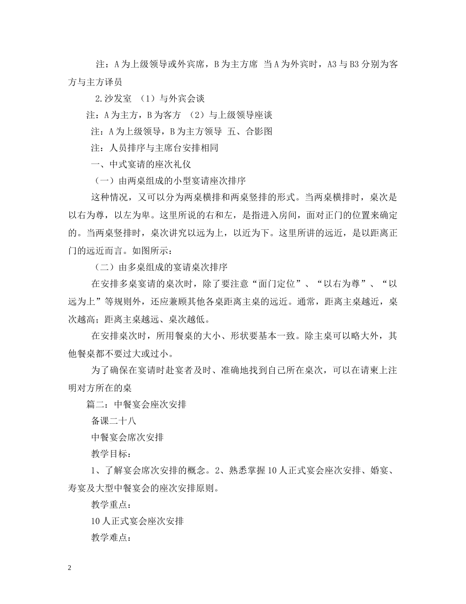 宴会座次安排的原则礼仪 _第2页