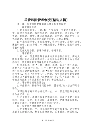 导管风险管理制度[精选多篇]