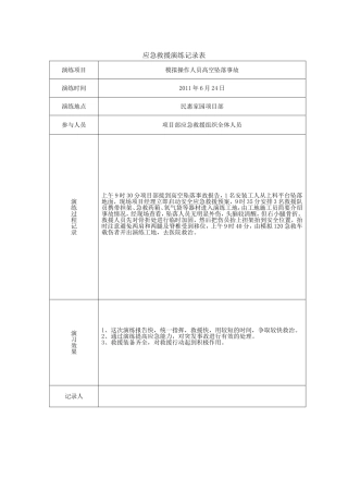 应急救援演练记录表