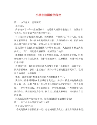 小学生迎国庆的作文 