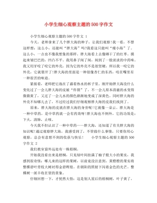 小学生细心观察主题的500字作文 