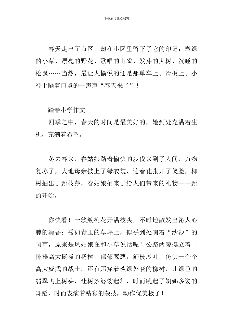 踏春小学作文_第2页