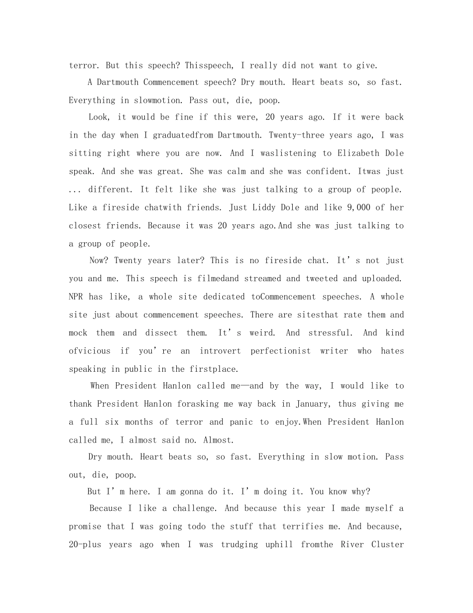 莱梅斯在达特茅斯学院毕业典礼英语演讲稿 _第2页