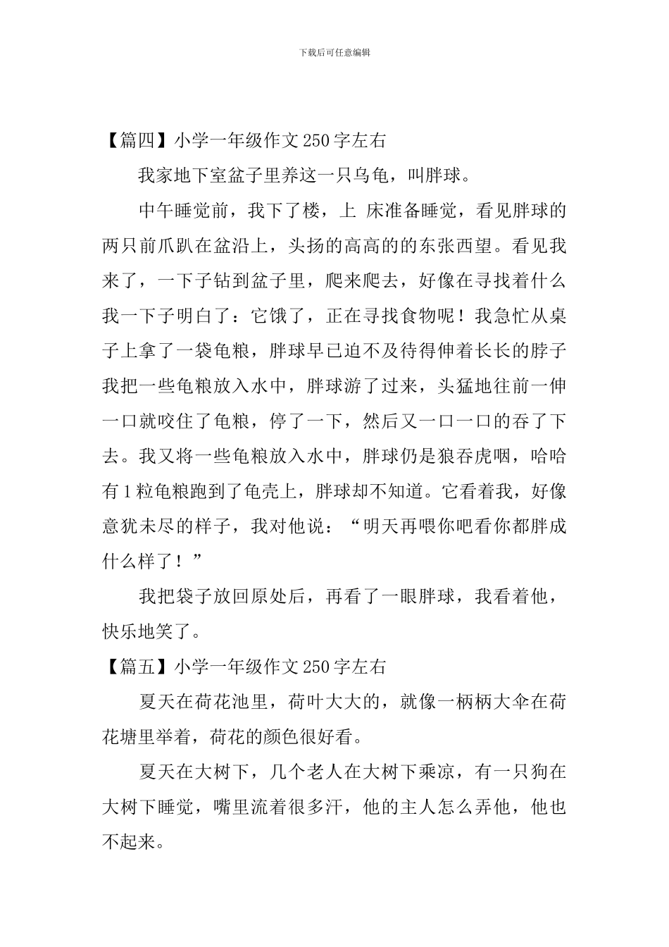 小学一年级作文250字左右_第3页