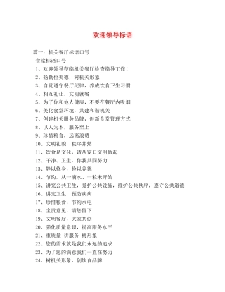 欢迎领导标语 