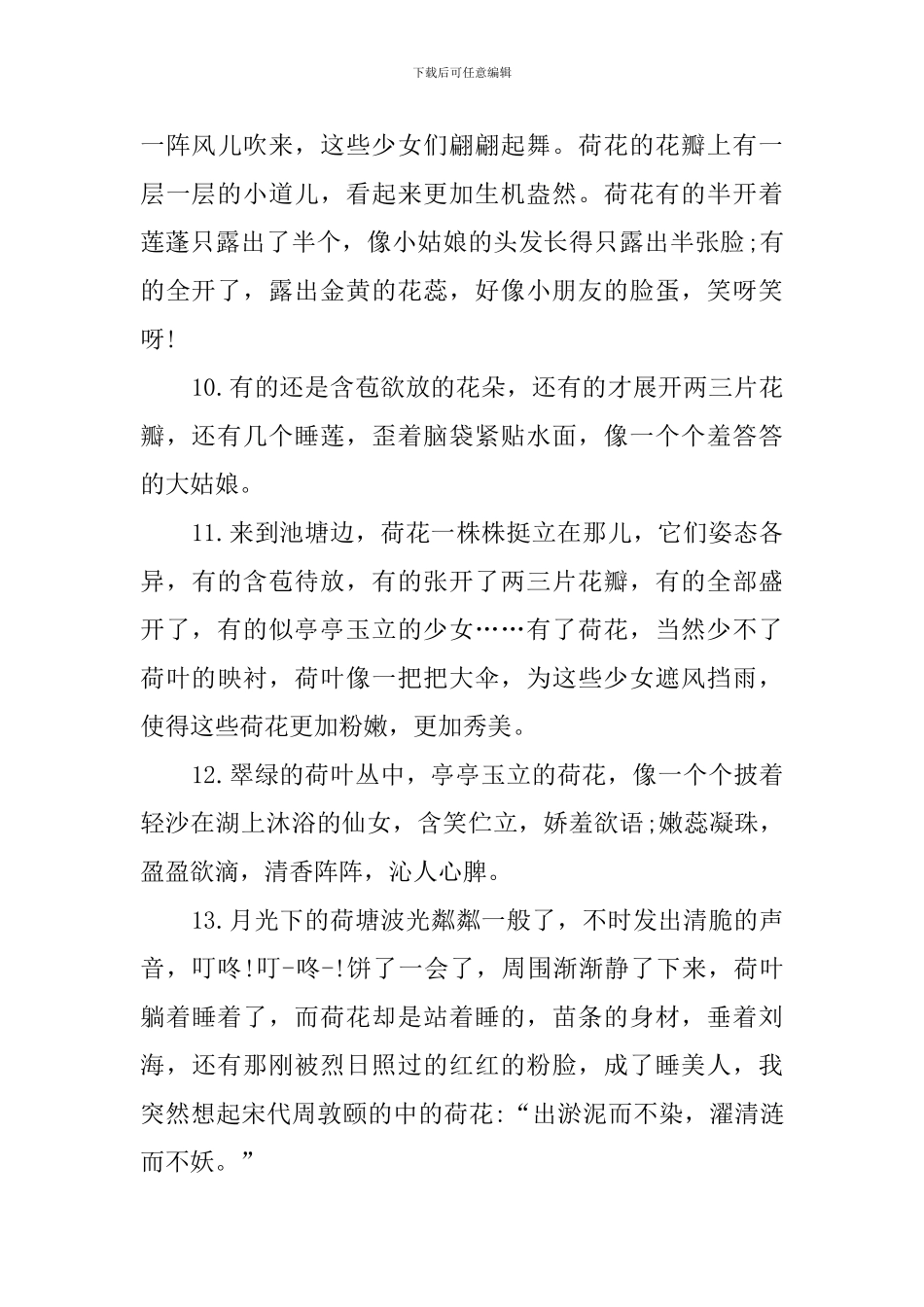 描写荷花的优美句子_第3页