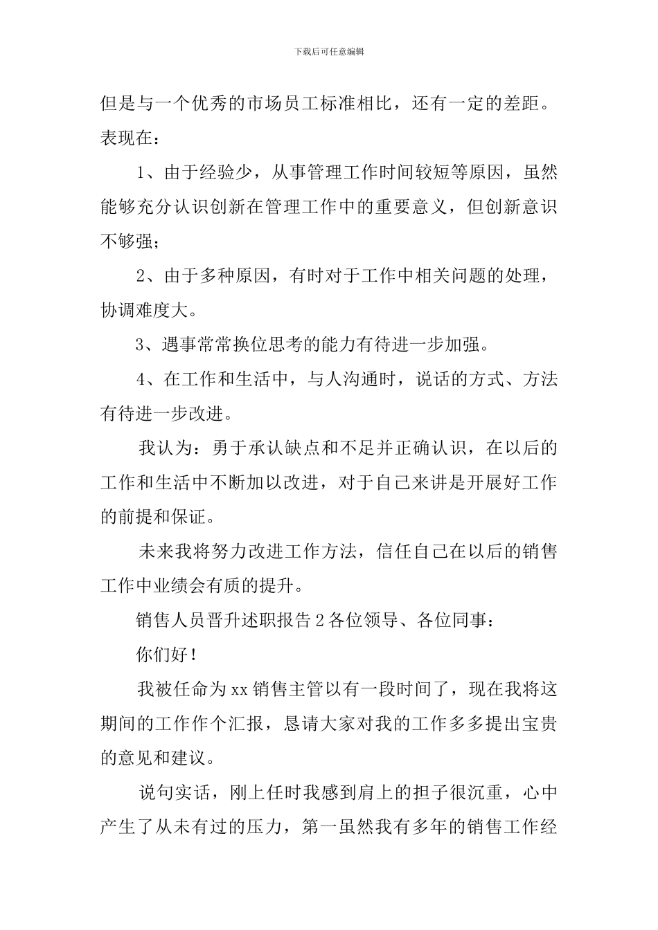 销售人员晋升述职报告_第3页