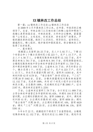XX镇林改工作总结