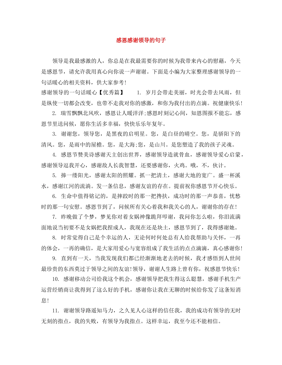 感恩感谢领导的句子 _第1页