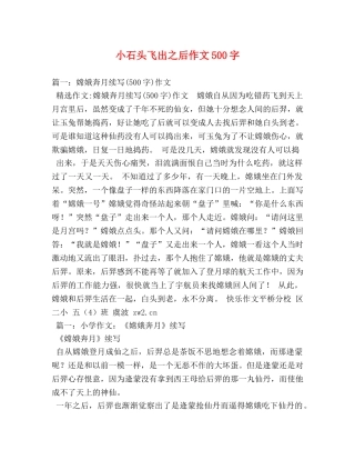小石头飞出之后作文500字 