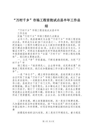 “万村千乡”市场工程首批试点县半年工作总结 (3)