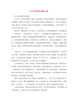 护士实习期间自我鉴定4篇 