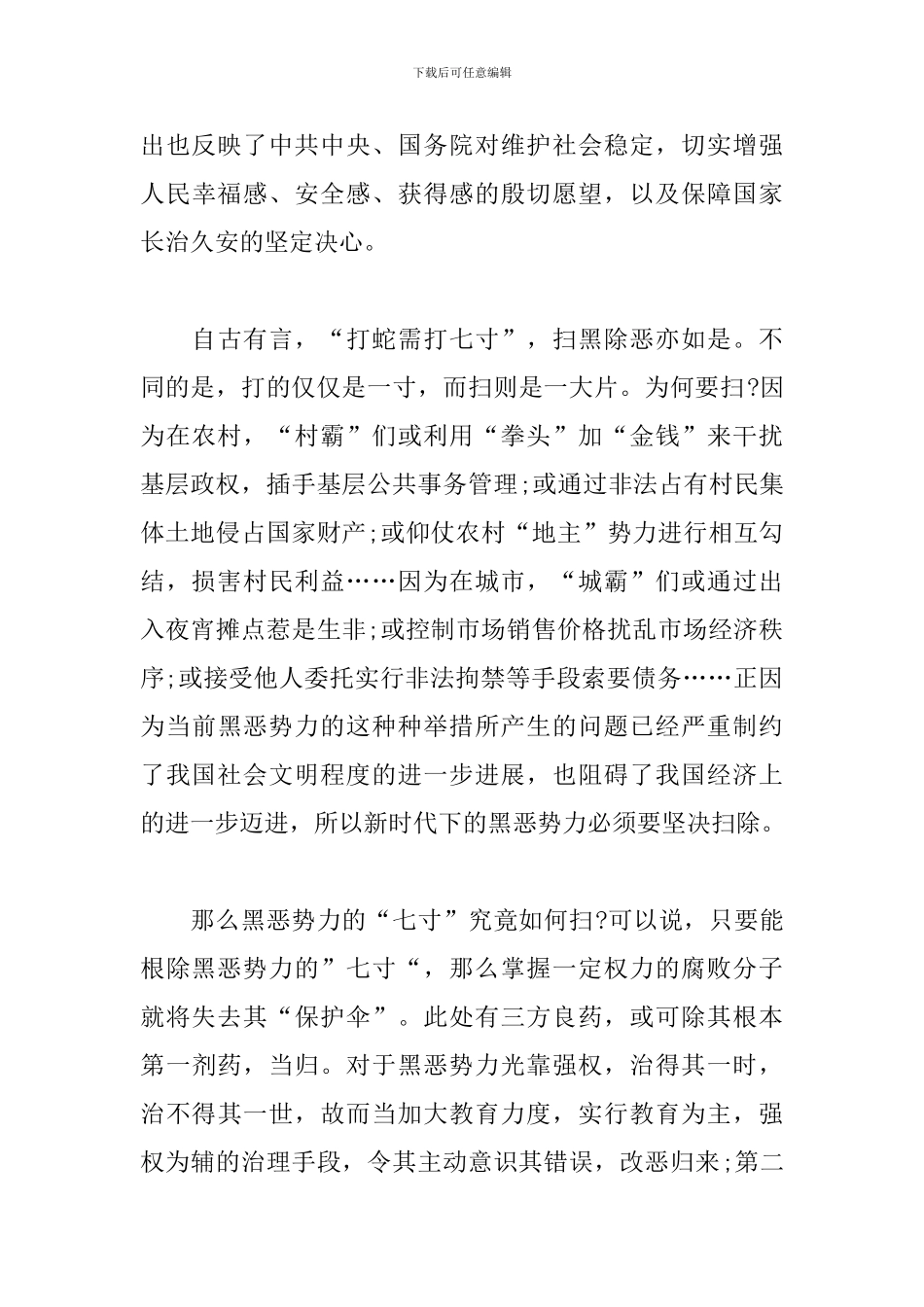 扫黑除恶专项斗争工作心得总结_第3页