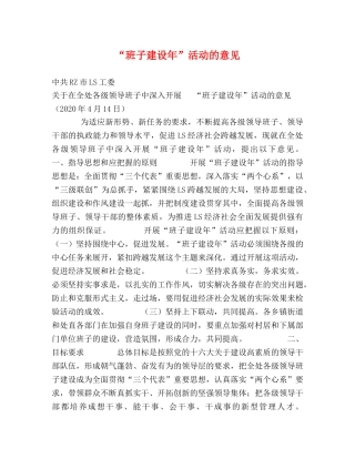 “班子建设年”活动的意见 