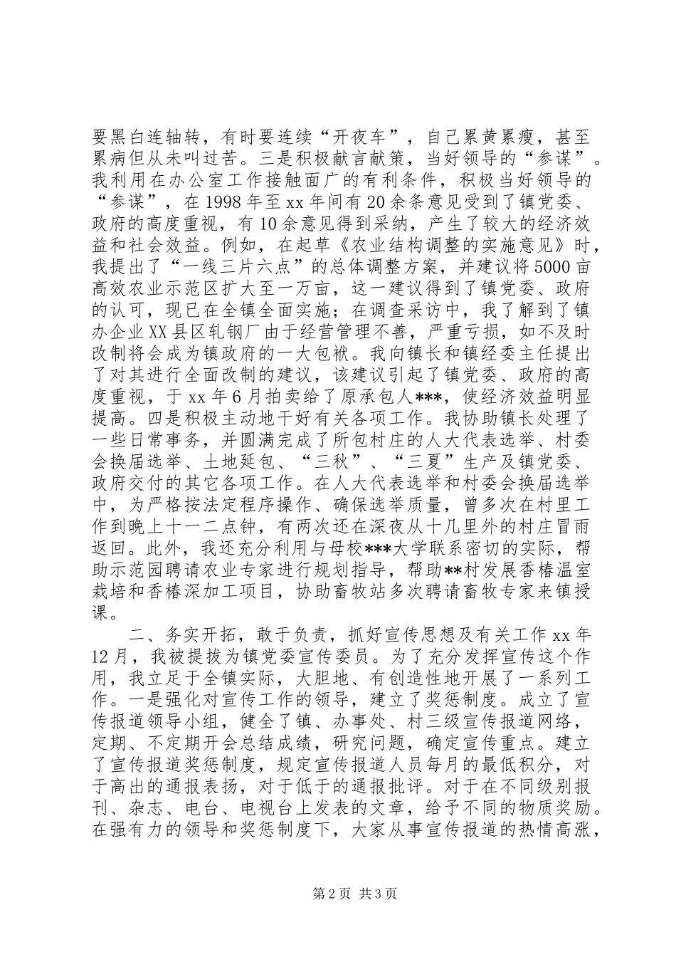 乡镇工作总结乡镇干部个人工作总结个人工作总结_第2页