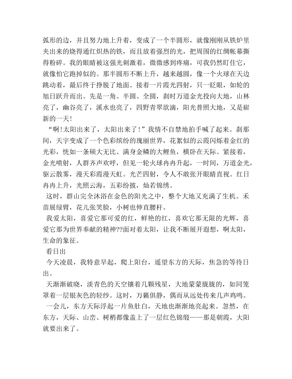 美丽的日出,美丽的日出作文350字 _第2页