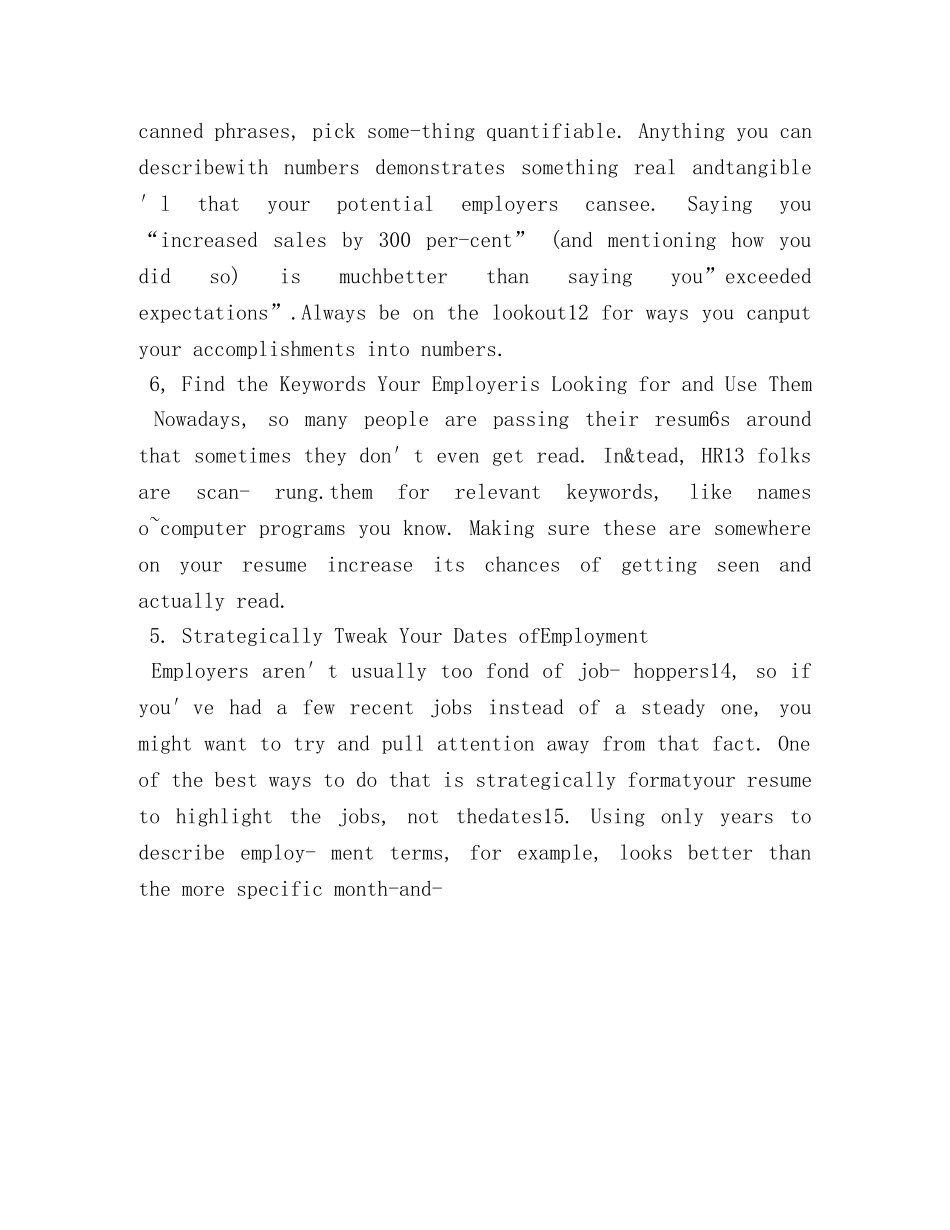 打造简历十大技巧（英语文章） _第2页