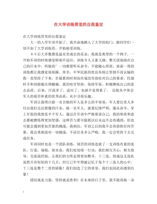 在大学训练营里的自我鉴定 