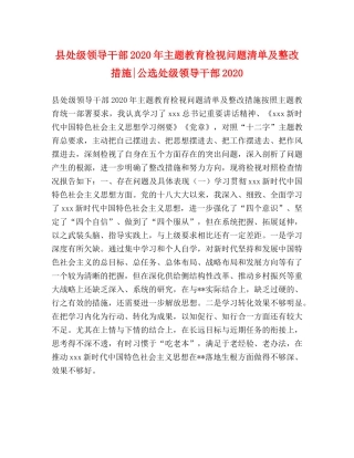 县处级领导干部2024年主题教育检视问题清单及整改措施-公选处级领导干部2024 